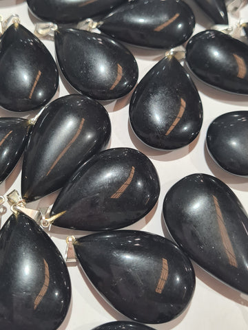 Obsidian Teardrop Pendants