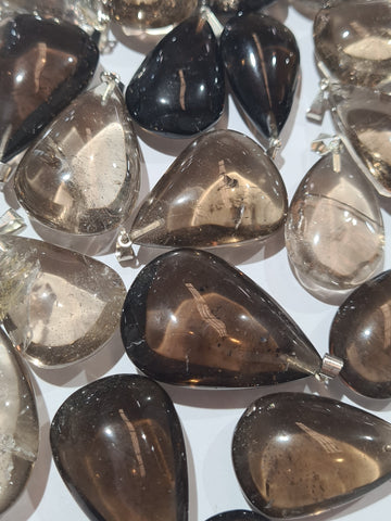 Smoky Quartz Teardrop Pendants