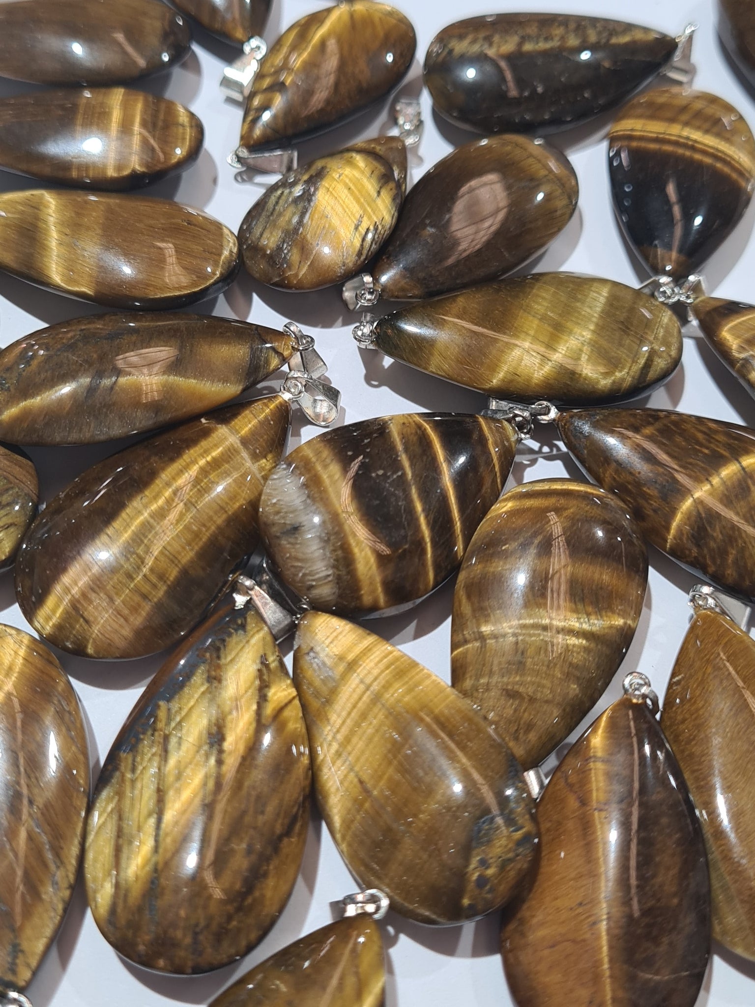Tigers Eye Teardrop Pendants