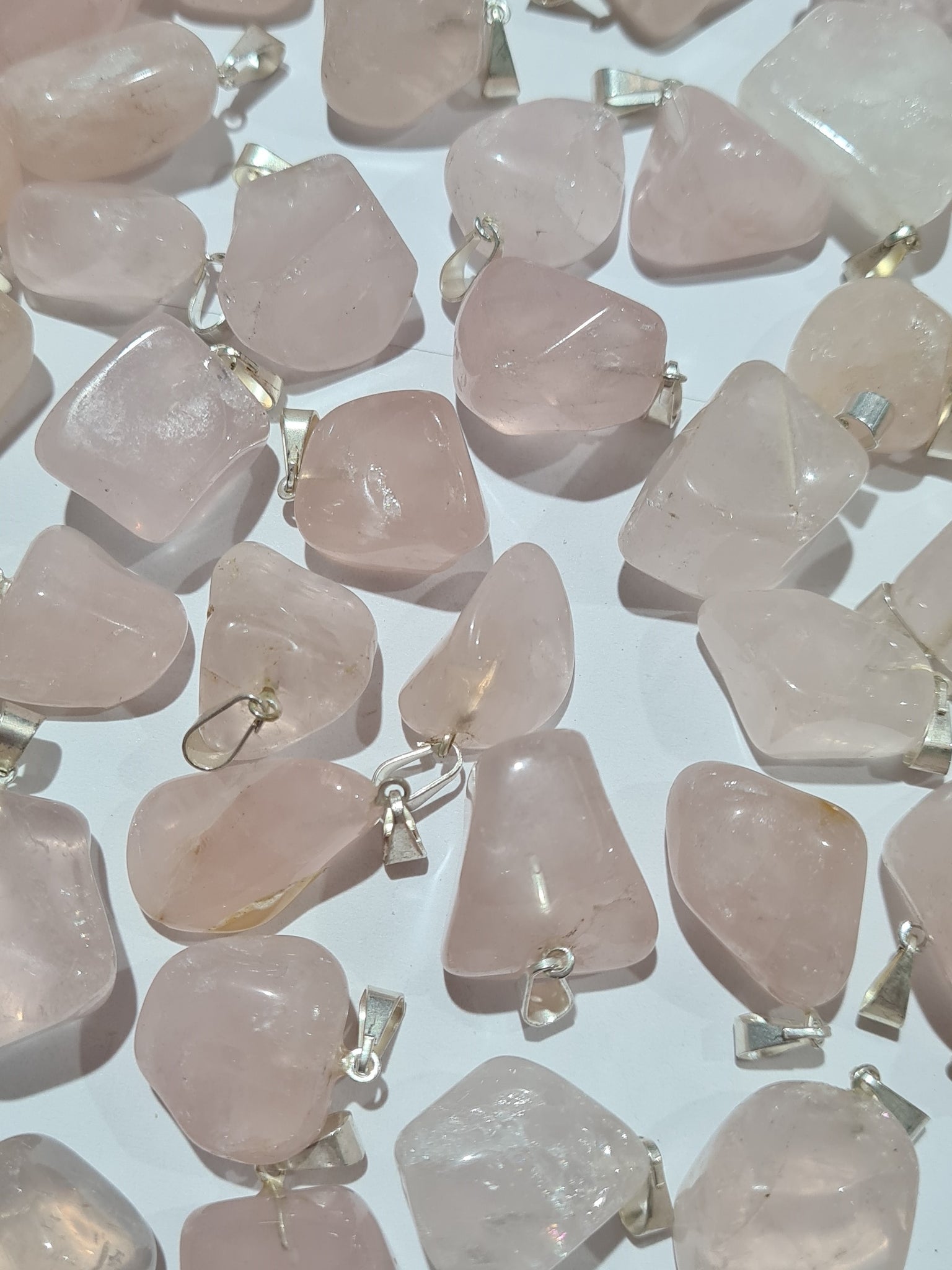 Rose Quartz Tumbled Stone Pendants