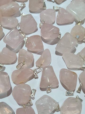 Rose Quartz Tumble Stone Pendants