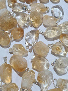 Citrine (Heated Amethyst) Tumbled Stone Pendants