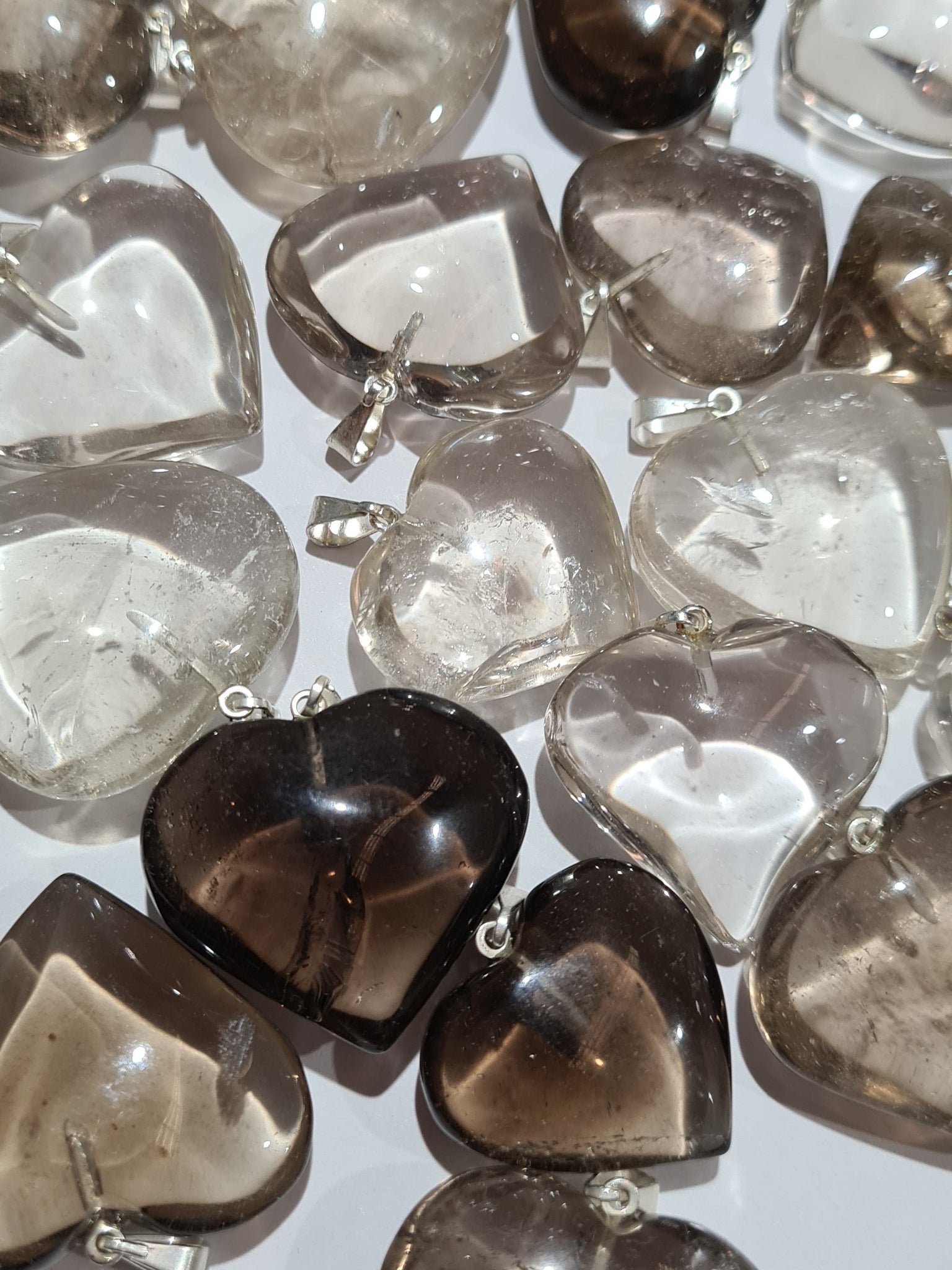 Smoky Quartz Heart Pendants