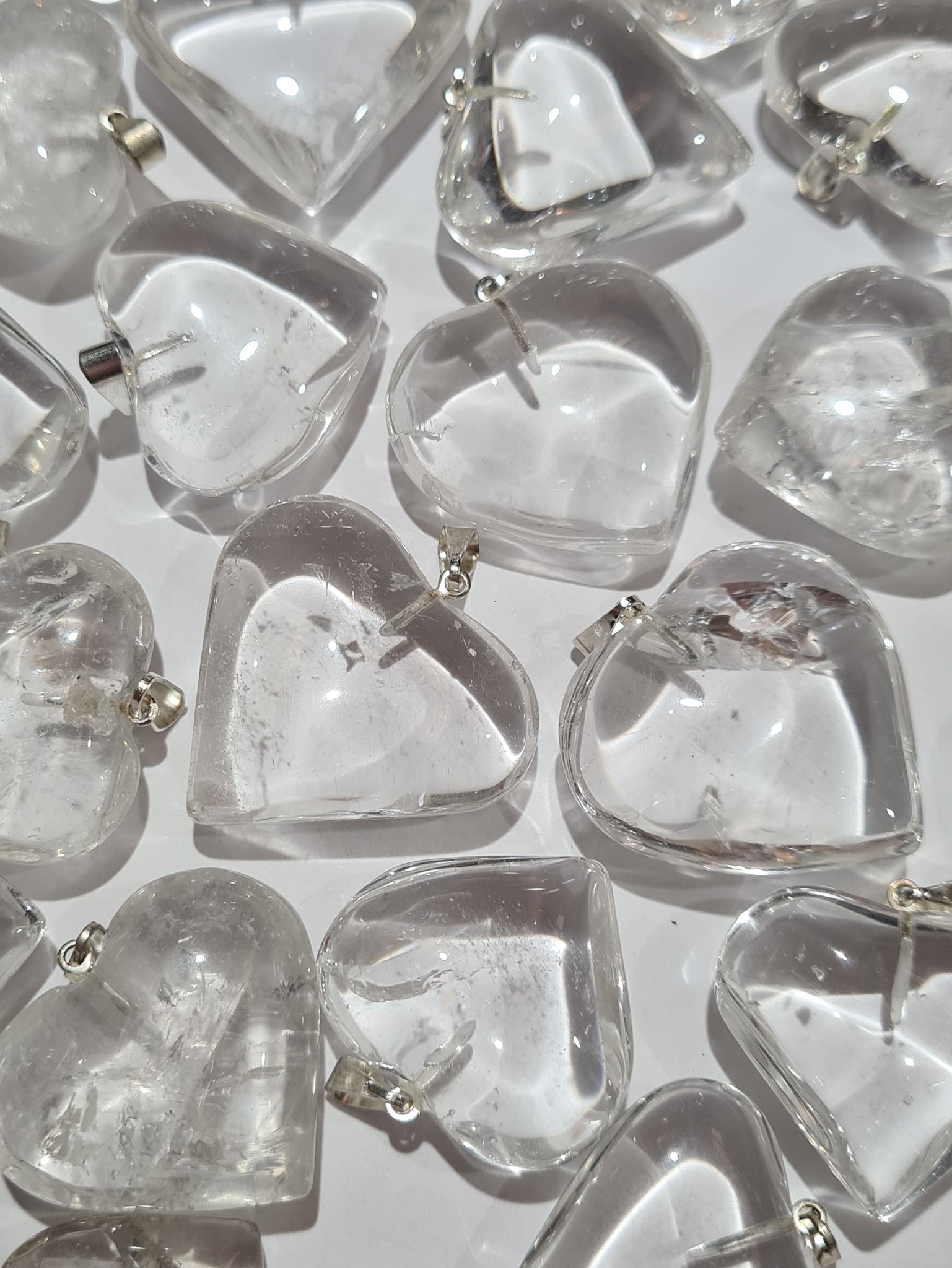 Quartz Heart Pendants