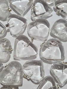 Quartz Heart Pendants