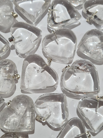 Quartz Heart Pendants