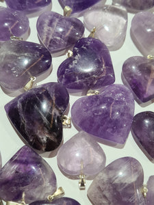 Amethyst Heart Pendants