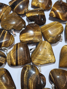 Tigers Eye Heart Pendants