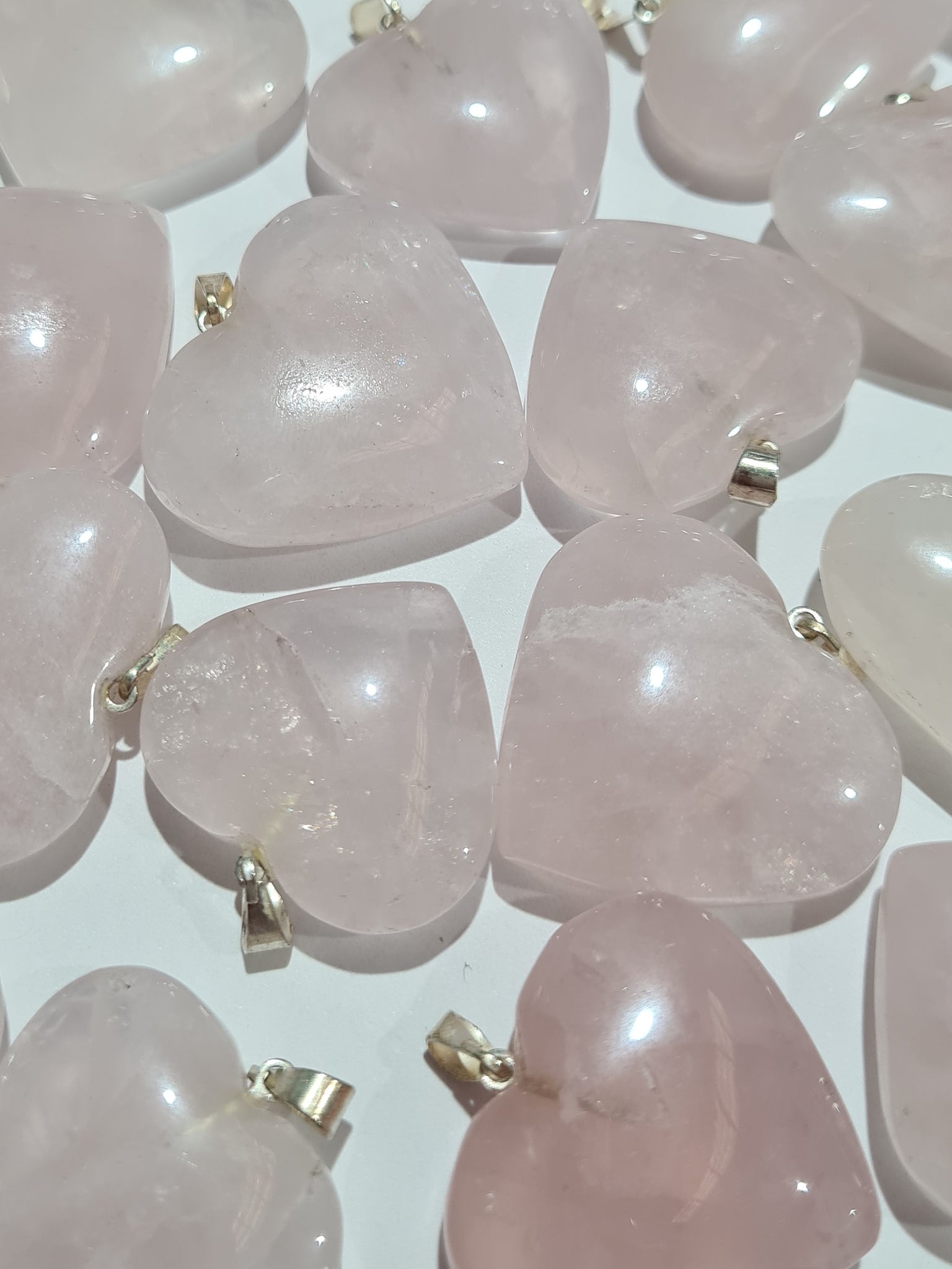 Rose Quartz Heart Pendants