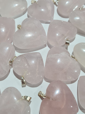 Rose Quartz Heart Pendants