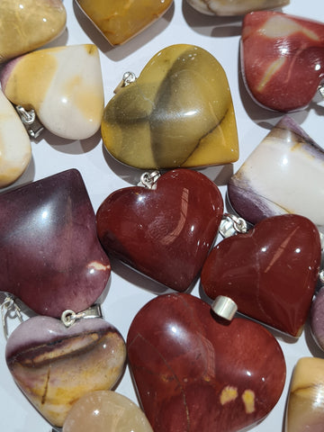 Mookaite Jasper Heart Pendants