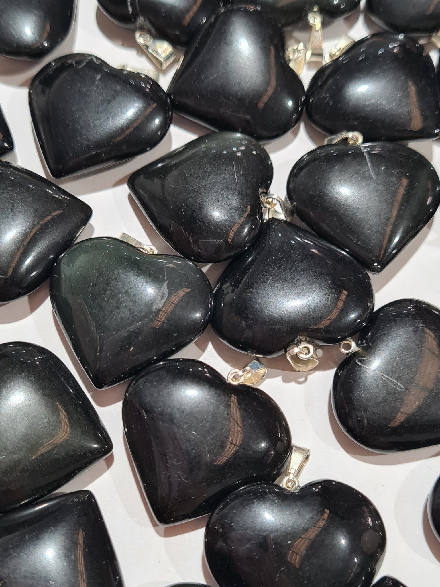 Obsidian Heart Pendants