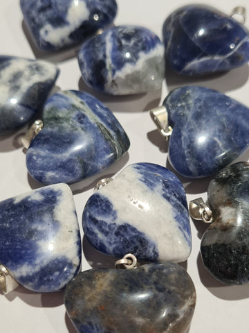 Sodalite Heart Pendants