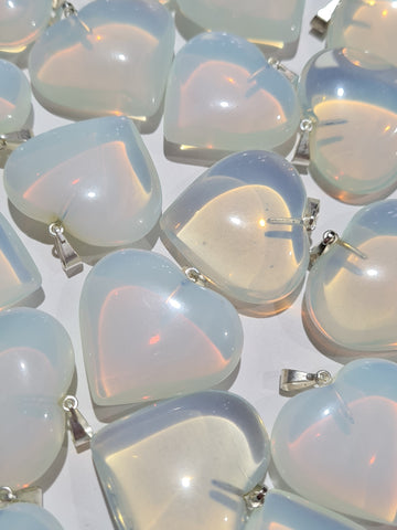 Opalite Heart Pendants