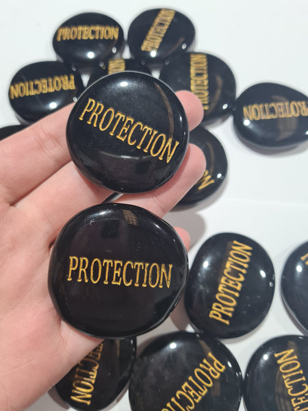 Protection Obsidian Wordstone