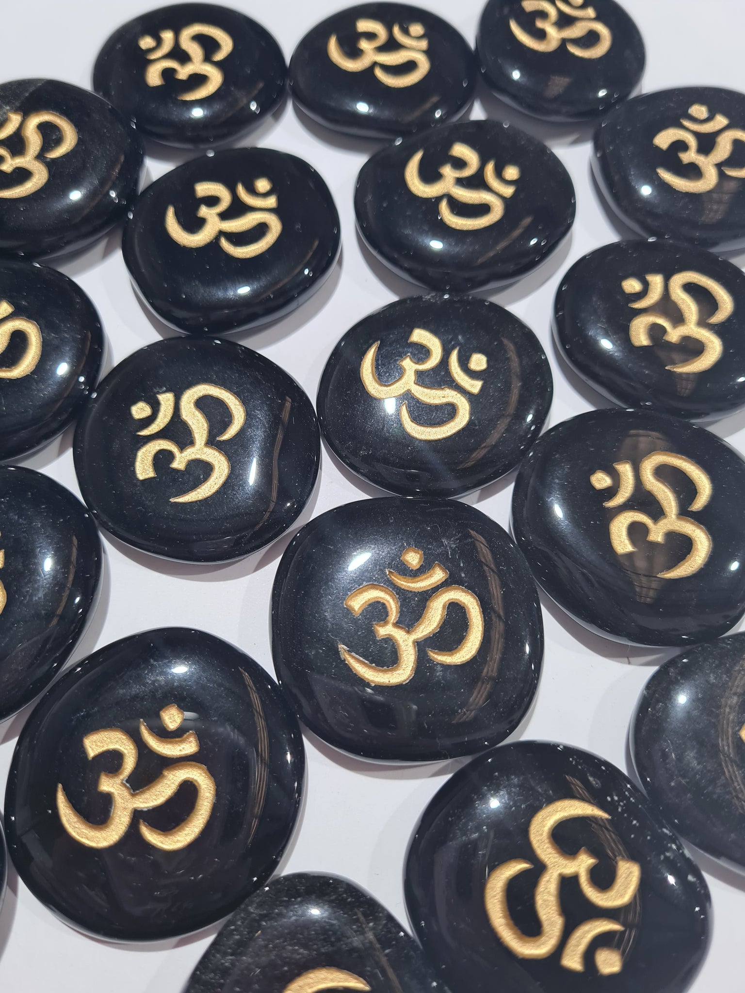 OM Symbol Obsidian Wordstone