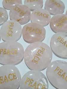 Peace Rose Quartz Wordstone