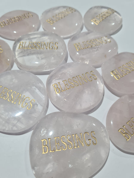 Blessings Rose Quartz Wordstone