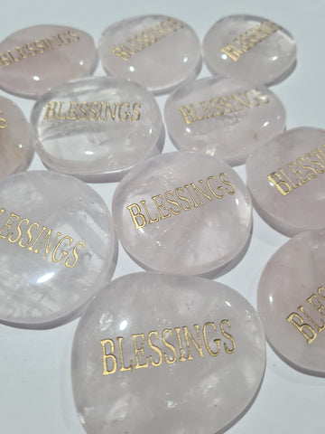 Blessings Rose Quartz Wordstone