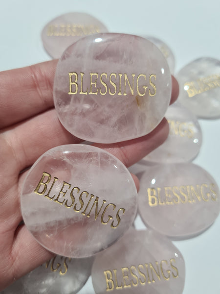 Blessings Rose Quartz Wordstone