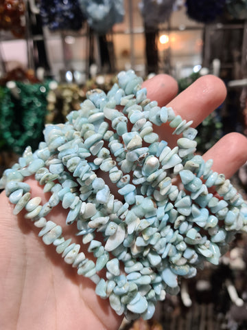 Larimar (A Grade) Chip Bracelets