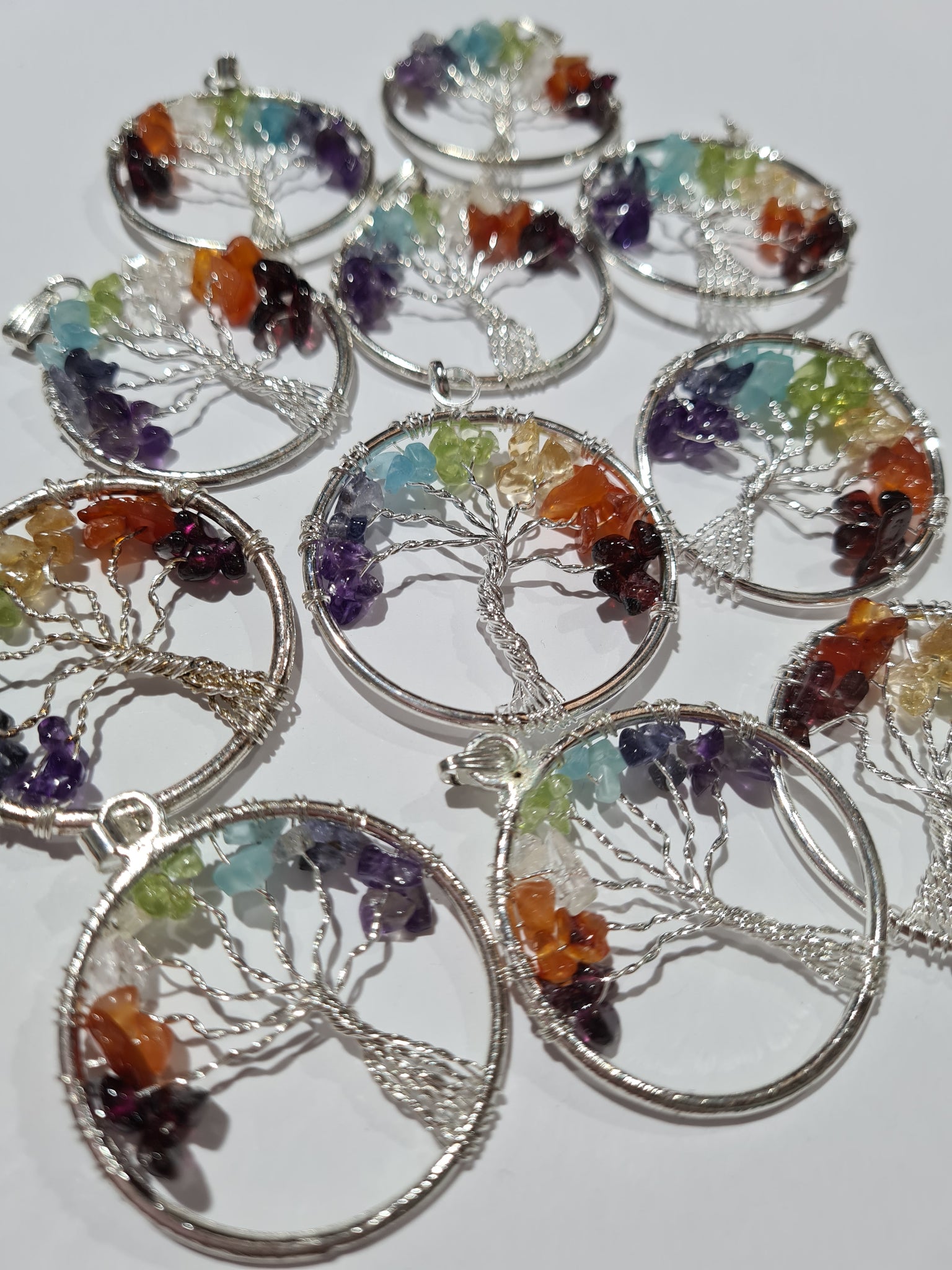 Chakra Tree Wire Pendants