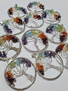 Chakra Tree Wire Pendants