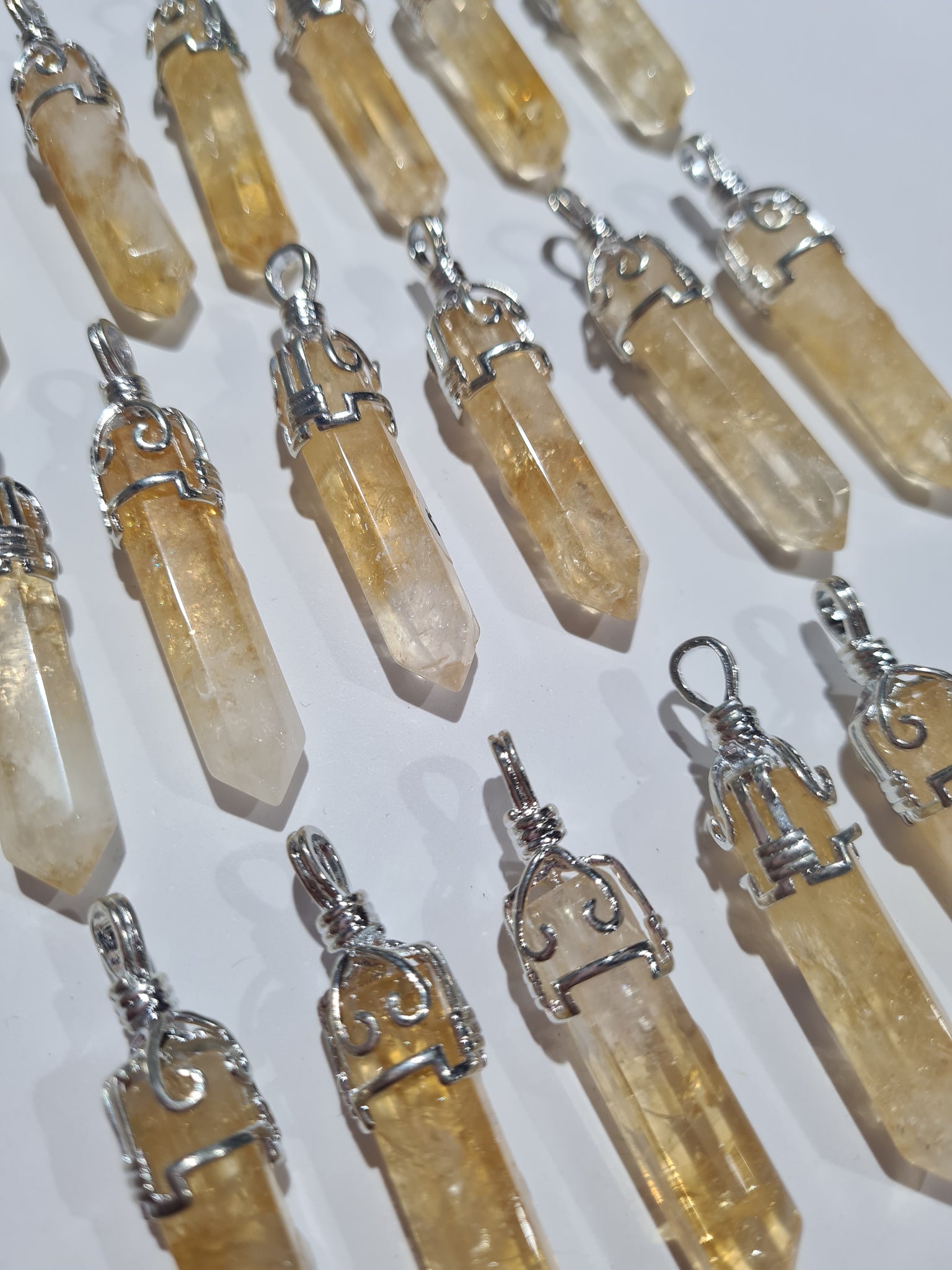Citrine (Heated Amethyst) Filigree Pendants
