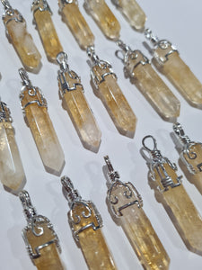 Citrine (Heated Amethyst) Filigree Pendants