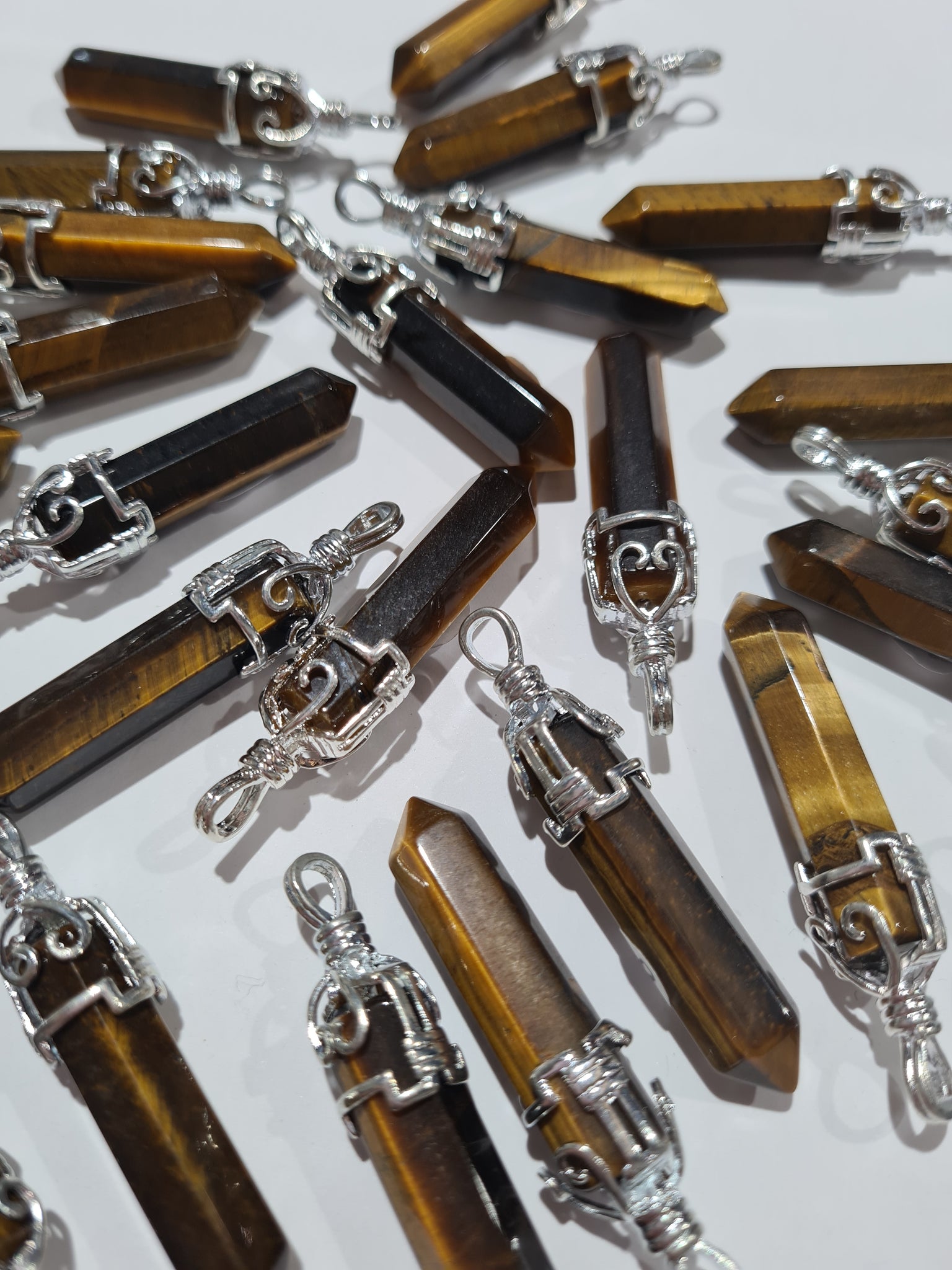 Tigers Eye Filigree Pendants