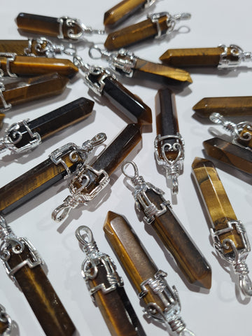 Tigers Eye Filigree Pendants