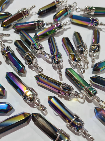 Titanium Aura Filigree Pendants