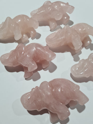 Rose Quartz Elephants