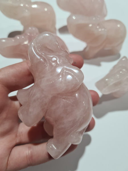 Rose Quartz Elephants