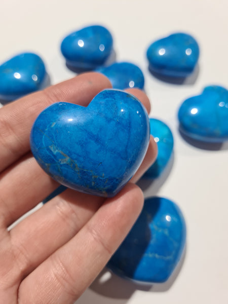 Blue Howlite Hearts