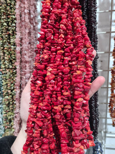 Red Coral Chip Necklace