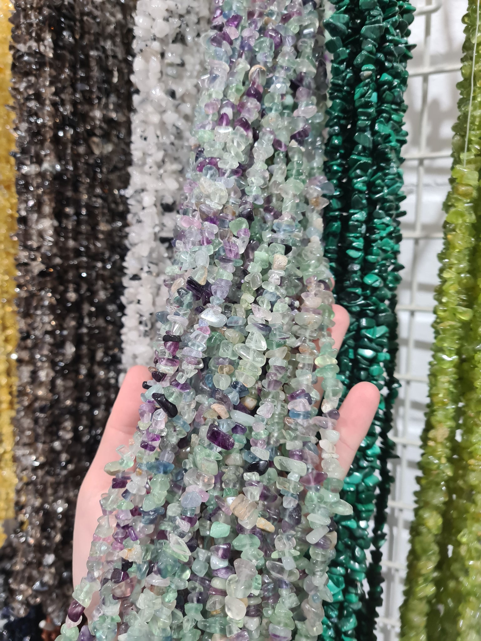 Rainbow Fluorite Chip Necklace