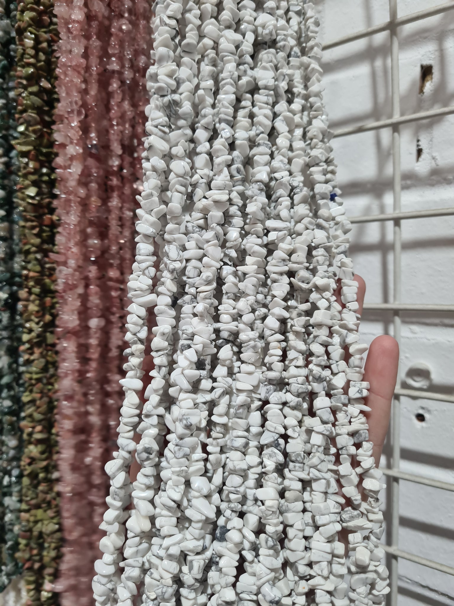 White Howlite Chip Necklace