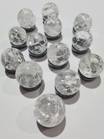 Crackled Quartz Spheres