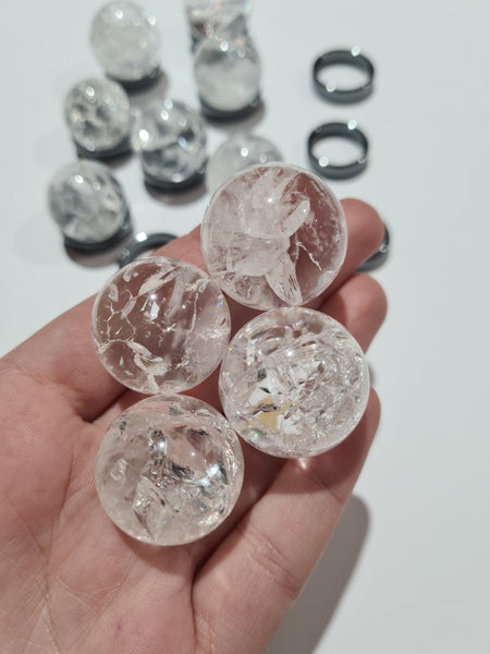 Crackled Quartz Spheres
