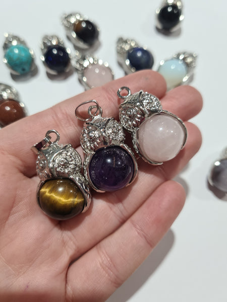Owl Sphere Pendants