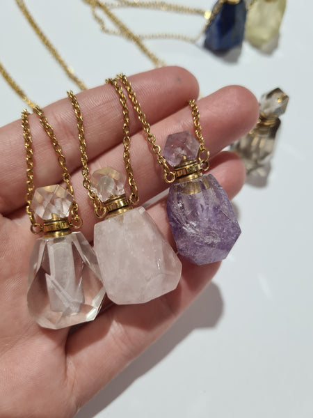 Crystal Perfume/Oil Bottle Necklaces