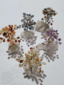 Crystal Chip Tree's on Quartz Base