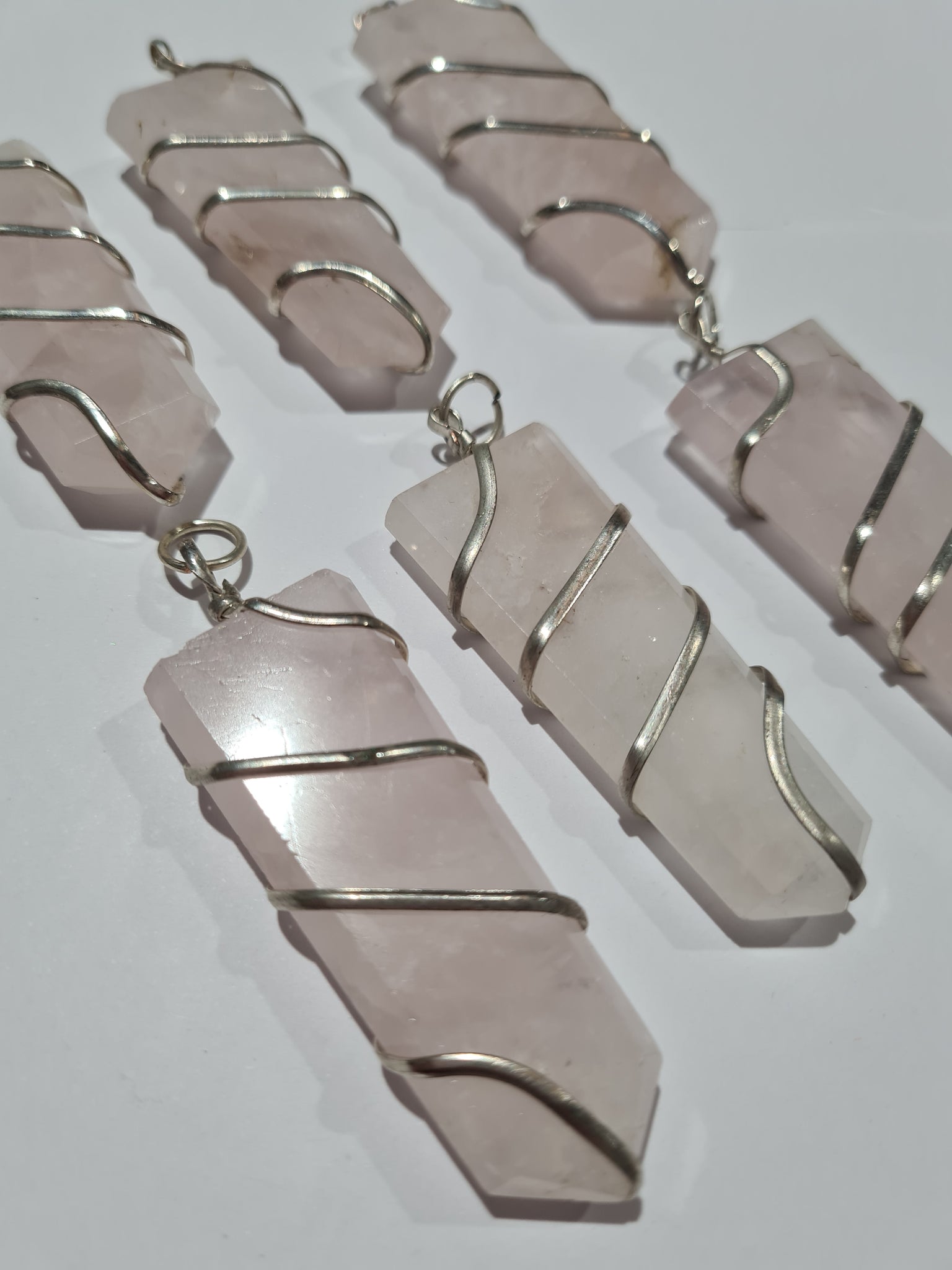 Rose Quartz Flat Point Pendants