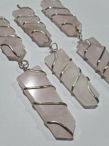 Rose Quartz Flat Point Pendants