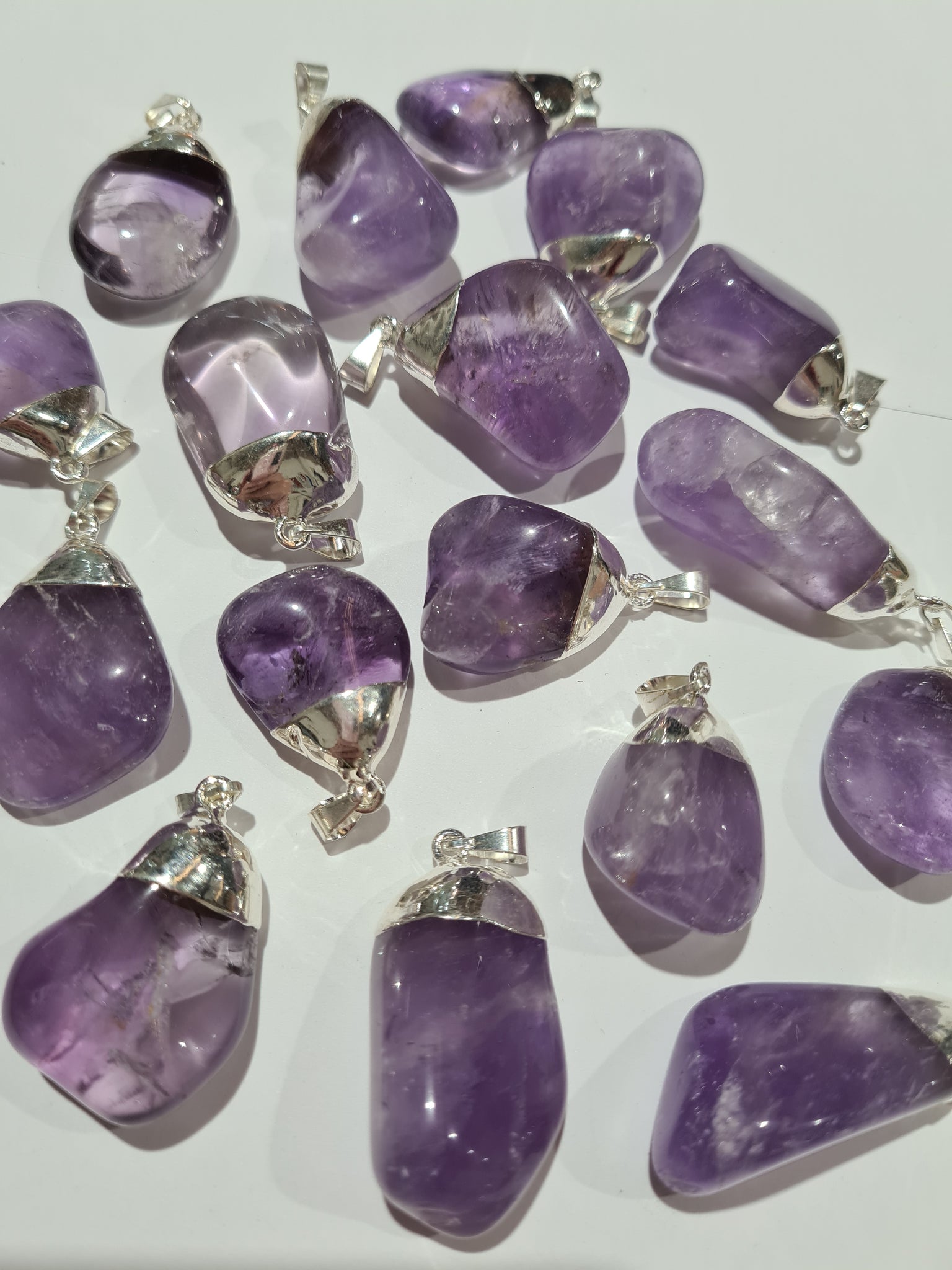 Amethyst Tumbled Stone Pendants