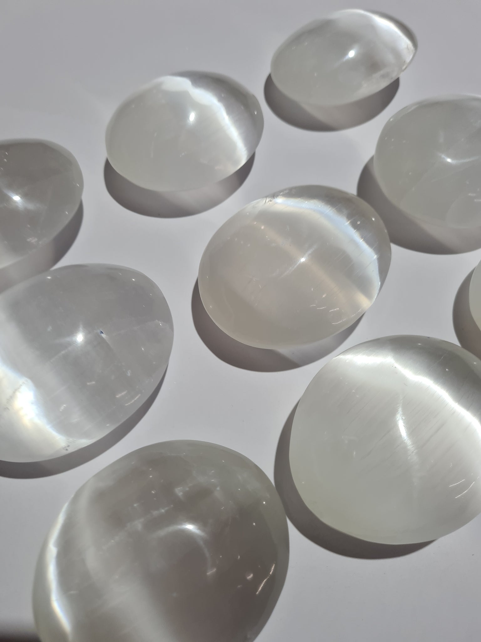 Selenite Palm Stones