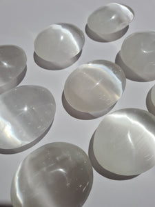 Selenite Palm Stones
