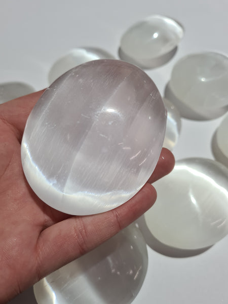 Selenite Palm Stones