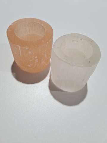 Selenite Cylinder Tealights Small 6cm